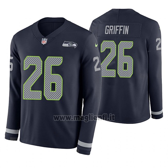 Maglia NFL Therma Manica Lunga Seattle Seahawks Shaquill Griffin Blu